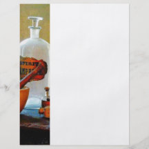 Mörser und Stampfe mit Flaschen Flyerdesign