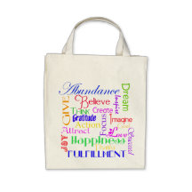 Motivierend Wort-Collagen-Leinwand-Tasche