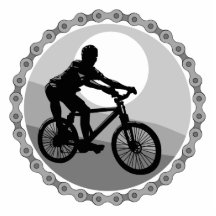 Mountainbikekettenkettenrad Grayscale Acrylausschnitte