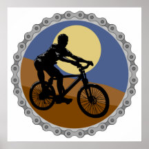 Mountainbikekettenkettenradentwurf Posterdrucke