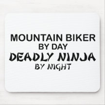 Mountainbiker tödliches Ninja bis zum Nacht Mousepad