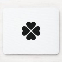 mousepad kleeblatt herz schwarz cool mauspad