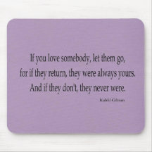 Mousepad mit Zitat von Kahlil Gibran