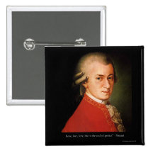 Mozart"Liebe-Liebe-Liebe-" Zitat-Geschenke u. Samm Anstecknadelbutton