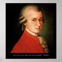 Mozart"Liebe-Liebe-Liebe-" Zitat-Plakat