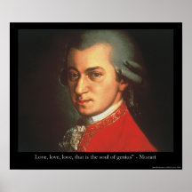 Mozart"Liebe-Liebe-Liebe-" Zitat-Plakat