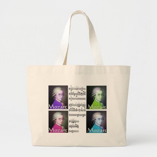 Mozart-Popkunst-Taschentasche mit seiner Blattmusi