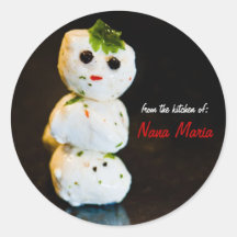 Mozzarella-Ball-Schneemann-kundenspezifischer Nahr