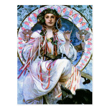 Mucha Postkarte:   Alphonse Mucha - Slavia