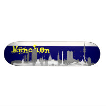 München Stadt Skyline - Geschenkideen Personalisierte Skateboarddecks