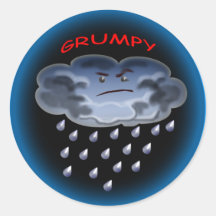 mürrische Wolke Runde Sticker