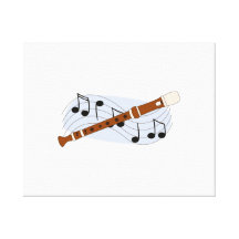 Music Recorder Instrument Stretched Canvas Prints