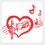 Musical, das rotes Herz singt Aufkleber