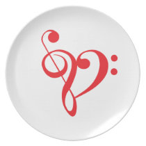 Musik der Liebe I, rotes Herz mit Musiknoten teller