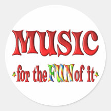 Musik für Spaß Runder Sticker