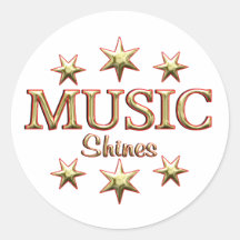 Musik-Glanz Runde Sticker