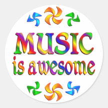 Musik ist fantastisch runde aufkleber