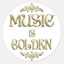 MUSIK ist golden Runde Aufkleber