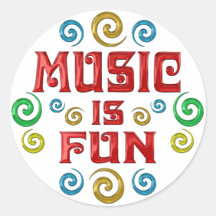 Musik ist SPASS Runder Aufkleber