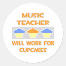 Musik-Lehrer… arbeitet für kleine Kuchen Aufkleber