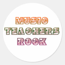 MUSIK-LEHRER-ROCK RUNDE STICKER