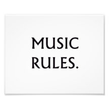 Musik ordnet schwarzen Text an Photodrucke