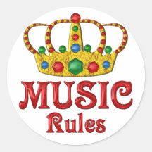 MUSIK Regeln Runde Aufkleber