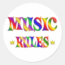 Musik-Regeln Runder Aufkleber