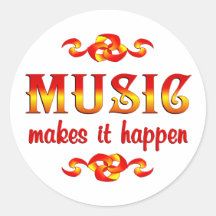 MUSIK RUNDER AUFKLEBER