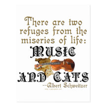 Musik und Katzen Postkarte