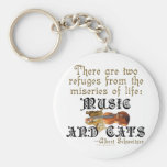 Musik und Katzen Schlüsselanhänger