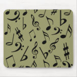 Musikalische Anmerkungen Mousepad - blasses Olivgr