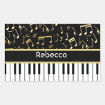Musikalische Anmerkungs-und Klavier-Schlüssel-Schw Sticker