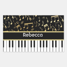 Musikalische Anmerkungs-und Klavier-Schlüssel-Schw Sticker