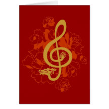 Musikalische Drache Pfingstrosen dreifachen Clef k