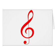 Musikalischer "Anmerkungen" _Red dreifacher Clef Karte