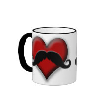Mustache Red Heart Coffee Mug