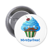 Mustached kleiner Kuchen Button