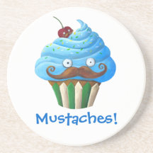 Mustached kleiner Kuchen Getränkeuntersetzer