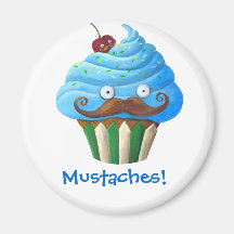 Mustached kleiner Kuchen Magnete