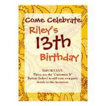 Mustard Yellow Paisley Print Summer Fun Girly Card