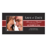 Mutige rote Streifen-Save the Date Mitteilung Photokarte