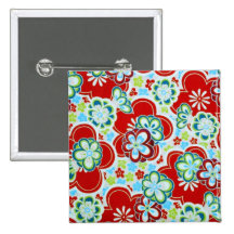Mutiger Blumen-Knopf Button