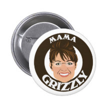 Mutter Grizzly Sarah Palin Anstecknadel
