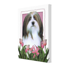 Mutter-Tag - rosa Tulpen - Havanese Leinwand Drucke