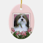 Mutter-Tag - rosa Tulpen - Havanese Weihnachtsbaum Ornament