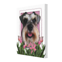 Mutter-Tag - rosa Tulpen - Schnauzer Gespannte Galerie Drucke