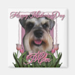Mutter-Tag - rosa Tulpen - Schnauzer Magnete
