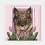 Mutter-Tag - rosa Tulpen - Vallhund Kühlschrankmagnete