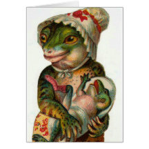 Mutter-und Baby-Frosch Grußkarte